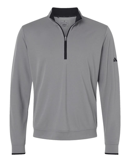 Adidas Men's Performance Lightweight Quarter-Zip Pullover A2002 #color_Grey Three/ Black