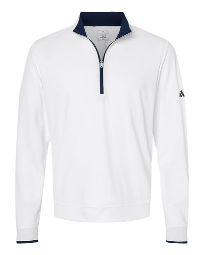Adidas Men's Performance Lightweight Quarter-Zip Pullover A2002 #color_White/ Navy