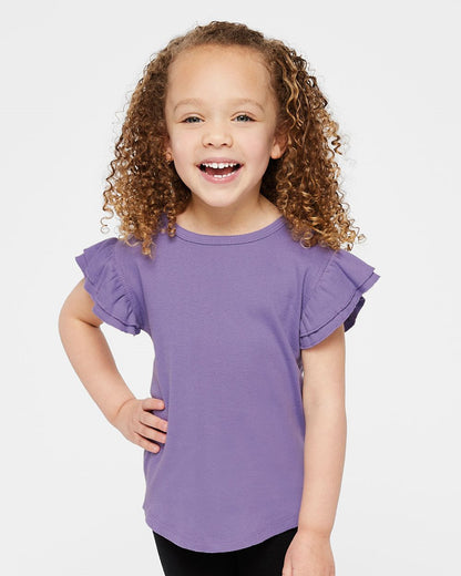 Rabbit Skins Toddler Flutter Sleeve Tee 3339 Rabbit Skins Toddler Flutter Sleeve Tee 3339