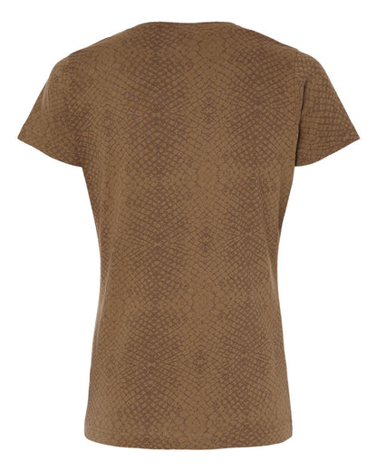 LAT Women's Fine Jersey Tee 3516 #color_Brown Reptile