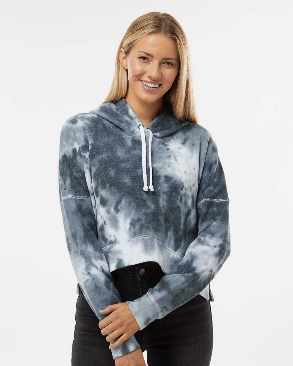 J. America Women's Crop Hooded Sweatshirt 8853