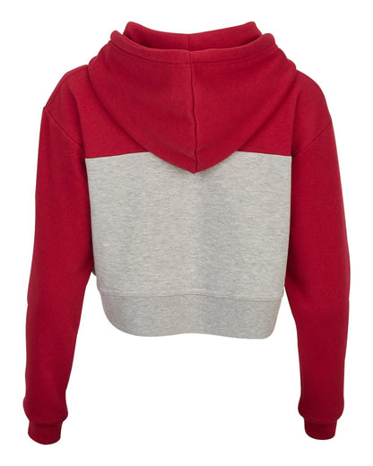 Boxercraft Women's Cropped Fleece Hooded Sweatshirt BW5404 #color_Brick Red/ Oxford Heather