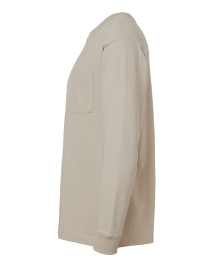 American Apparel Super Heavyweight Long Sleeve Pocket Tee 9410 #color_Bone