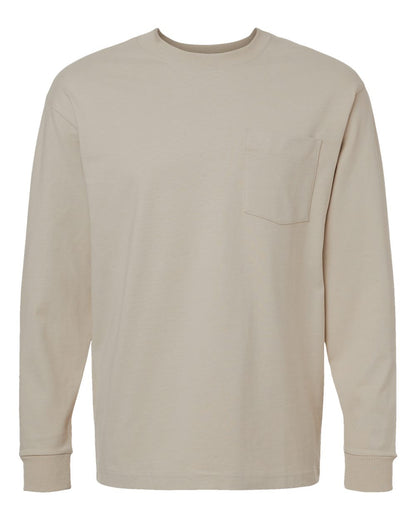 American Apparel Super Heavyweight Long Sleeve Pocket Tee 9410 #color_Bone