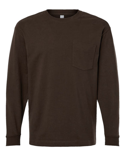 American Apparel Super Heavyweight Long Sleeve Pocket Tee 9410 #color_Brown