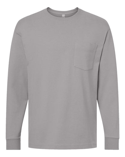 American Apparel Super Heavyweight Long Sleeve Pocket Tee 9410 #color_Gravel