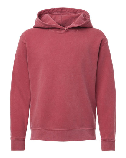 Comfort Colors Garment-Dyed Youth Lightweight Fleece Hooded Sweatshirt 1467Y #color_Crimson