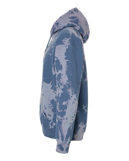 Dyenomite Essential Fleece Bleach Wash Hooded Sweatshirt 680BW #color_Blue Gobi