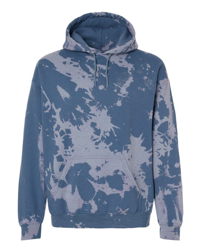 Dyenomite Essential Fleece Bleach Wash Hooded Sweatshirt 680BW #color_Blue Gobi