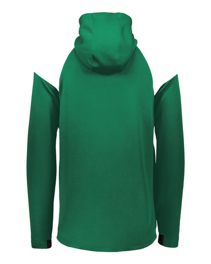 Holloway Men's Limitless Quarter-Zip Hooded Pullover 222584 #color_Dark Green/ White