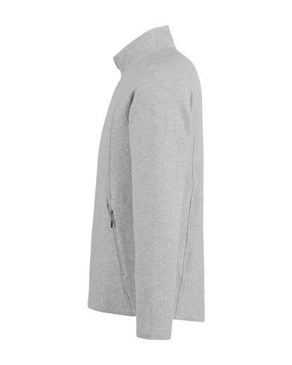 North End Men's Spirit Textured Full-Zip NE727 #color_Platinum Heather