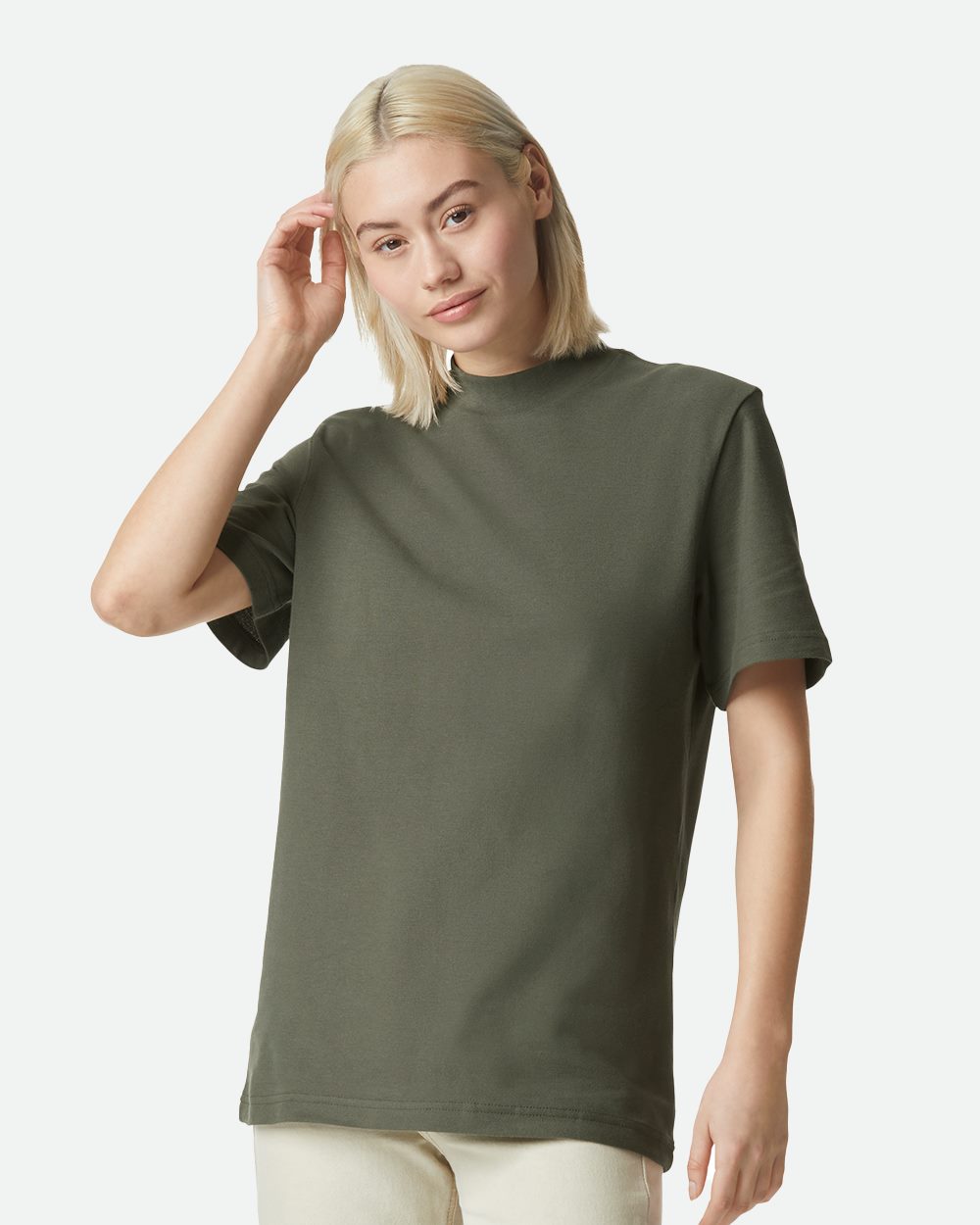 American Apparel Pique Mockneck Tee 1PQ