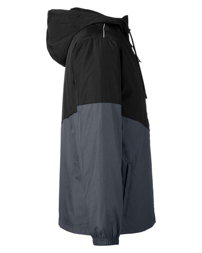 CORE365 Unisex Techno Lite Colorblock Windbreaker CE710 #color_Black/ Carbon