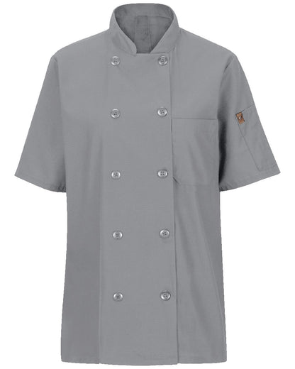 Chef Designs Women's Mimix™ Short Sleeve Chef Coat with OilBlok 045X Chef Designs Women&#39;s Mimix™ Short Sleeve Chef Coat with OilBlok 045X