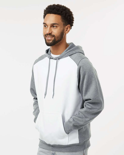 Augusta Sportswear Eco Revive™ Three-Season Triblend Fleece Hooded Sweatshirt 6865 #colormdl_White/ Grey Heather