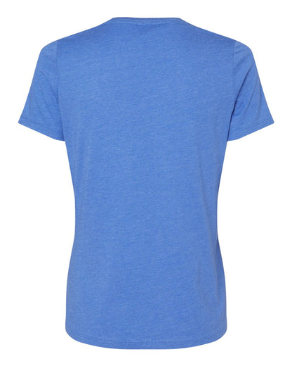 BELLA + CANVAS Women's Relaxed Heather CVC V-Neck Tee 6405CVC #color_Heather True Royal