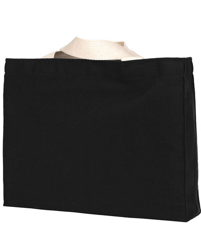 Bayside USA Made Cotton Canvas Medium Gusset Tote Bag BA750 #color_Black