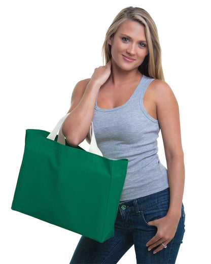 Bayside USA Made Cotton Canvas Medium Gusset Tote Bag BA750 #color_Kelly Green