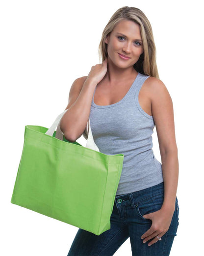 Bayside USA Made Cotton Canvas Medium Gusset Tote Bag BA750 #color_Lime Green