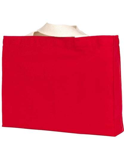Bayside USA Made Cotton Canvas Medium Gusset Tote Bag BA750 #color_Red