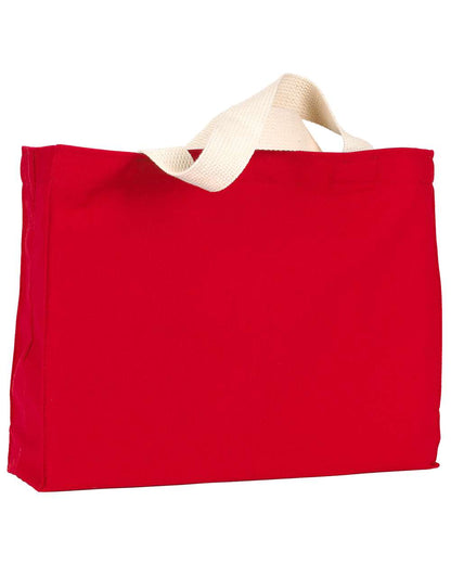Bayside USA Made Cotton Canvas Medium Gusset Tote Bag BA750 #color_Red