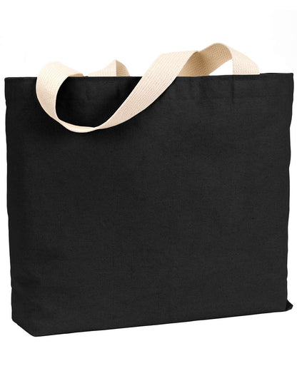 Bayside USA Made Cotton Canvas Jumbo Tote Bag BS600 #color_Black