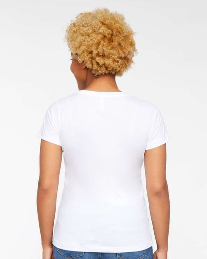 LAT Women's Fine Jersey V-Neck Tee 3507 #colormdl_White