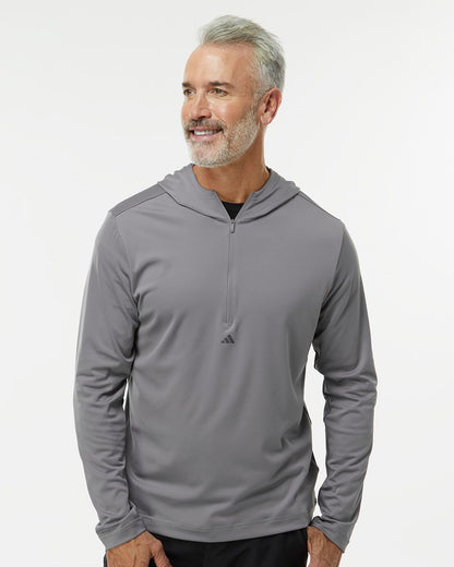 Adidas Lightweight Performance Quarter-Zip Hooded Pullover A596 Adidas Lightweight Performance Quarter-Zip Hooded Pullover A596