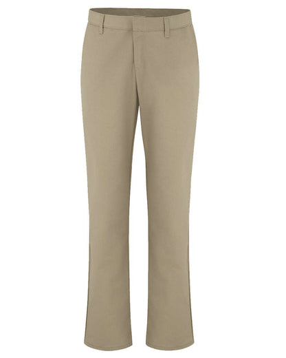 Dickies Women's Industrial Flat Front Pants FP92 #color_Desert Sand - 37 Unhemmed