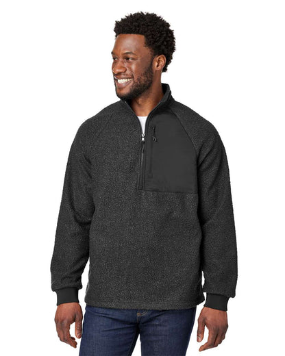 North End Men's Aura Sweater Fleece Quarter-Zip Pullover NE713 #colormdl_Black/ Black