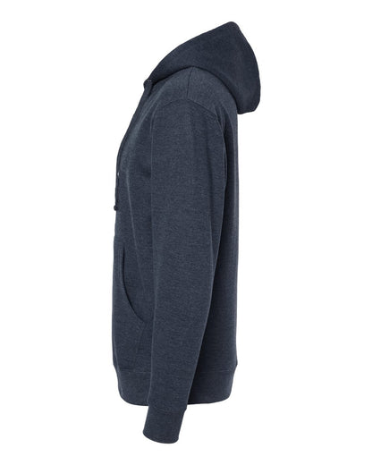 Independent Trading Co. Unisex Midweight Full-Zip Hooded Sweatshirt SS4500Z #color_Classic Navy Heather