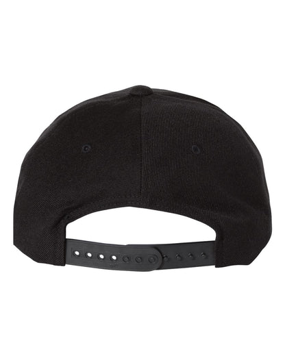 YP Classics Premium Five-Panel Curved Bill Snapback Cap 5789M #color_Black