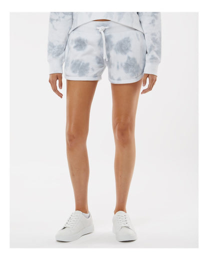 J. America Women's Fleece Shorts 8856 #colormdl_Grey Tie Dye