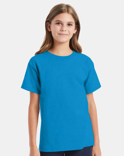 Hanes Essential-T Youth T-Shirt 5480 #colormdl_Teal