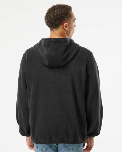 Burnside Polar Fleece Quarter-Zip Hooded Pullover 3600 #colormdl_Black