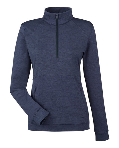 Puma Golf Women's Cloudspun Rockaway Quarter-Zip Pullover 535516 #color_Navy Blazer