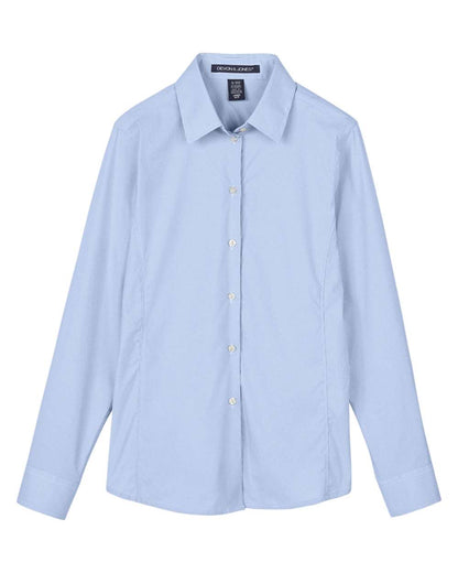 Devon & Jones Women's CrownLux Performance® Microstripe Dress Shirt DG537W #color_French Blue/ White