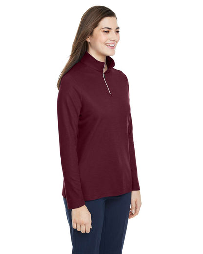 CORE365 Women's Fusion ChromaSoft™ Pique Quarter-Zip Pullover CE405W #colormdl_Burgundy