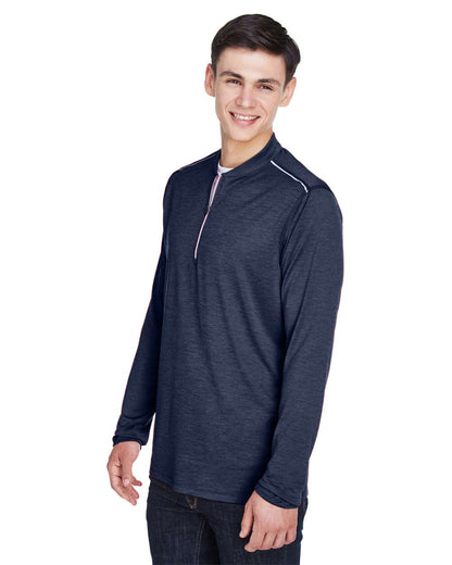CORE365 Men's Kinetic Performance Quarter-Zip Pullover CE401 #colormdl_Classic Navy Heather/ Carbon