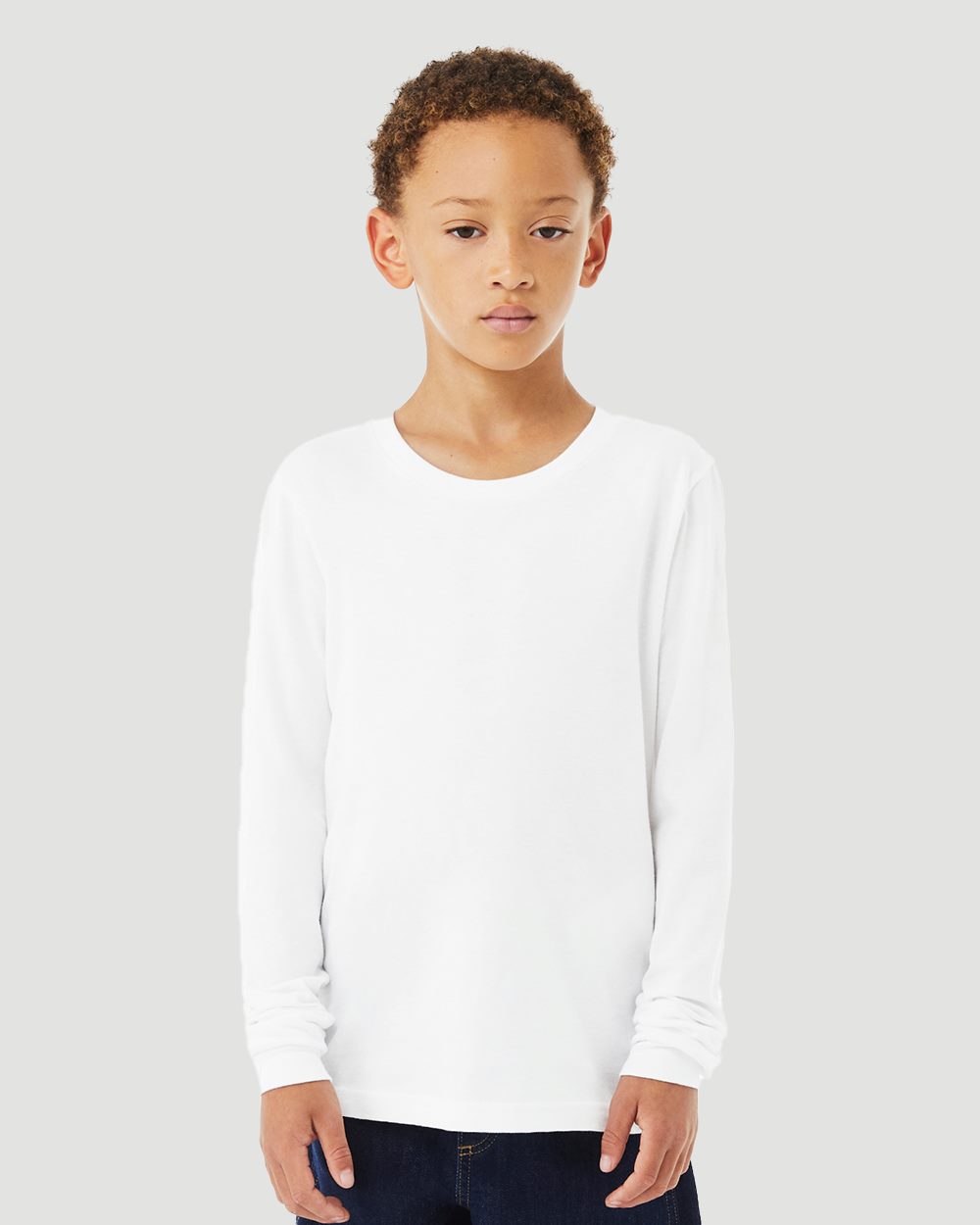 BELLA + CANVAS Youth Heather CVC Long Sleeve Tee 3501YCVC