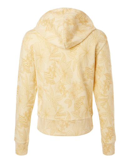 MV Sport Women's Maddie Floral Print Hooded Sweatshirt W24105 #color_Sun Ray