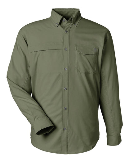 HUK Men's Tide Point Pocket Fishing Shirt H150172 #color_Moss