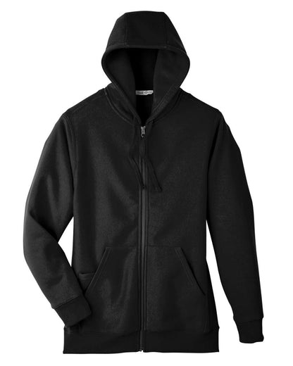 Team 365 Unisex Zone HydroSport™ Heavyweight Full-Zip Hooded Sweatshirt TT95 #color_Black