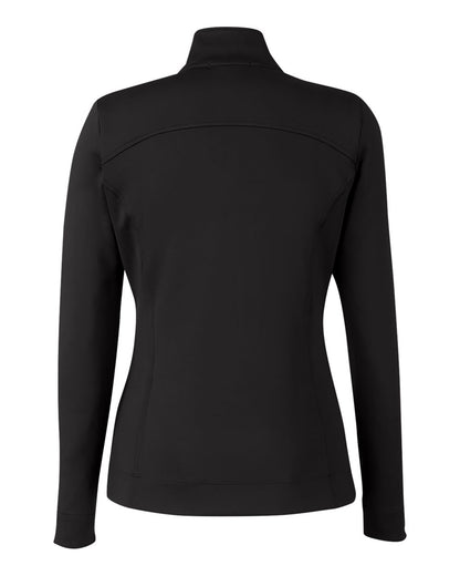 Fairway & Greene Women's Wells Tech Quarter-Zip Pullover F12250 #color_Black/ White