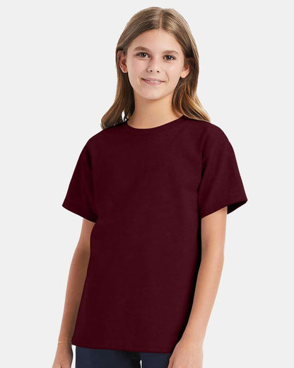 Hanes Youth Essential-T T-Shirt 5480 #colormdl_Maroon