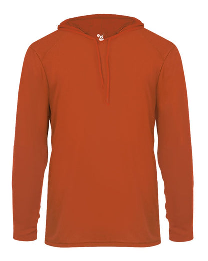 Badger B-Core Hooded Long Sleeve T-Shirt 4105 #color_Burnt Orange