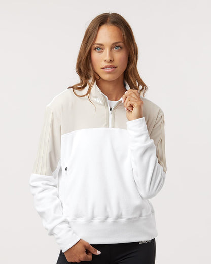 Adidas Women's Fleece Quarter-Zip Pullover A601 Adidas Women&#39;s Fleece Quarter-Zip Pullover A601
