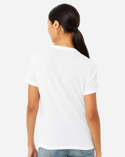 BELLA + CANVAS Women’s Relaxed Fit Heather CVC Tee 6400CVC #colormdl_Solid White Blend