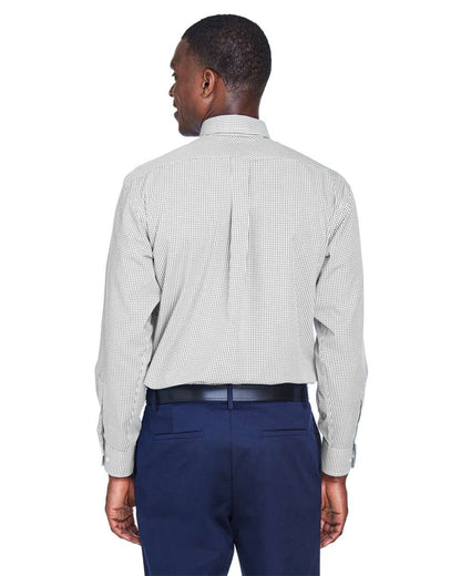 Devon & Jones Men's Crown Collection® Gingham Check Woven Dress Shirt D640 #colormdl_Silver