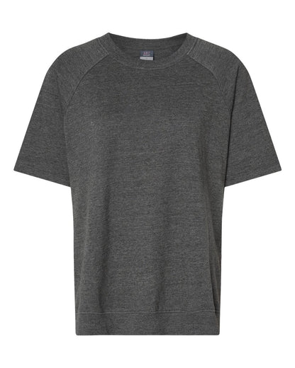 MV Sport Women's French Terry Short Sleeve Crewneck Sweatshirt W23711 #color_Charcoal